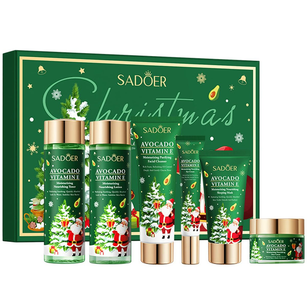 Yasovigi Christmas Avocado Skincare Gift Set – 6-Piece Deep Moisturizing Kit