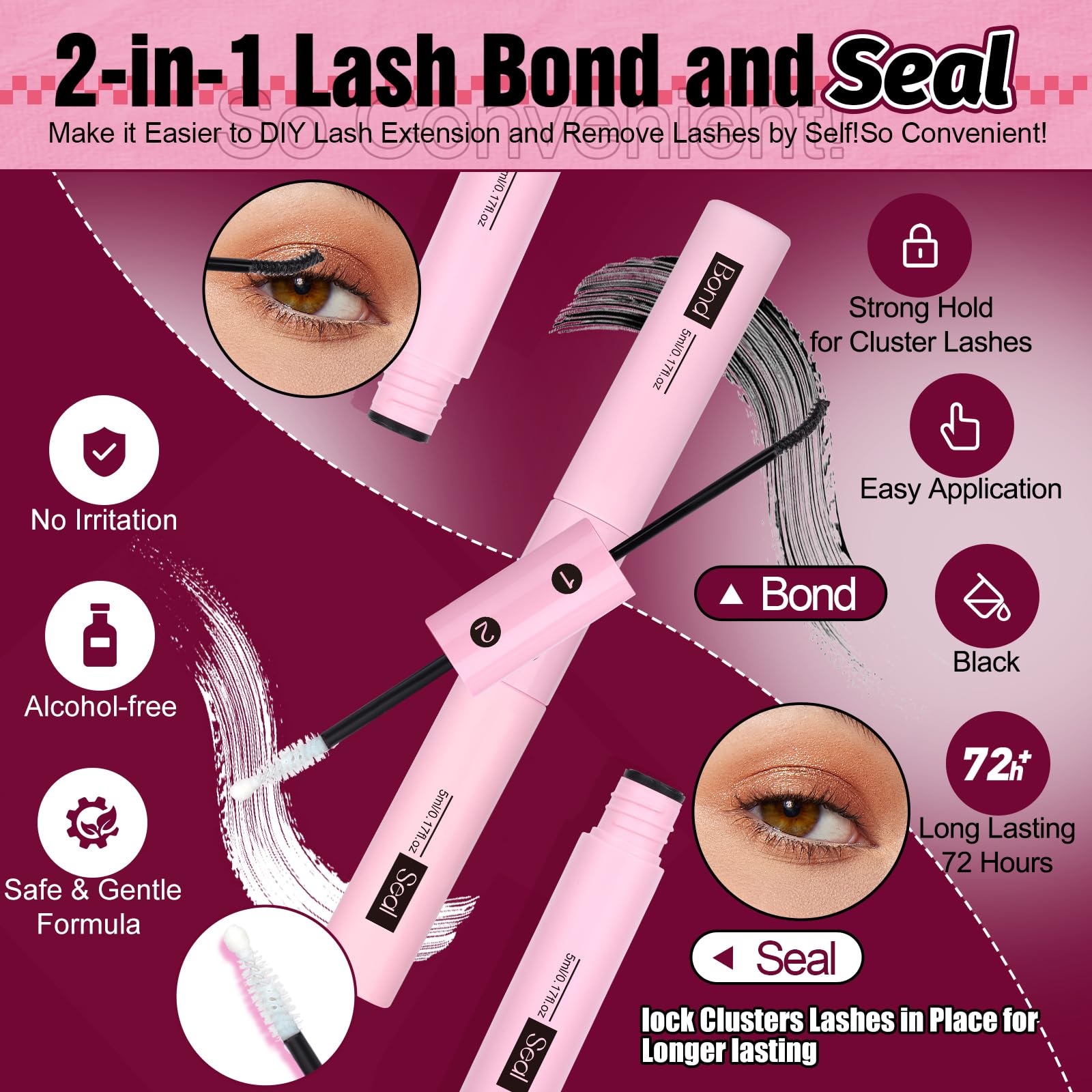 Yawamica Natural Lash Extension Kit – Wispy 9-11mm Clusters, 180pcs with Bond & Seal