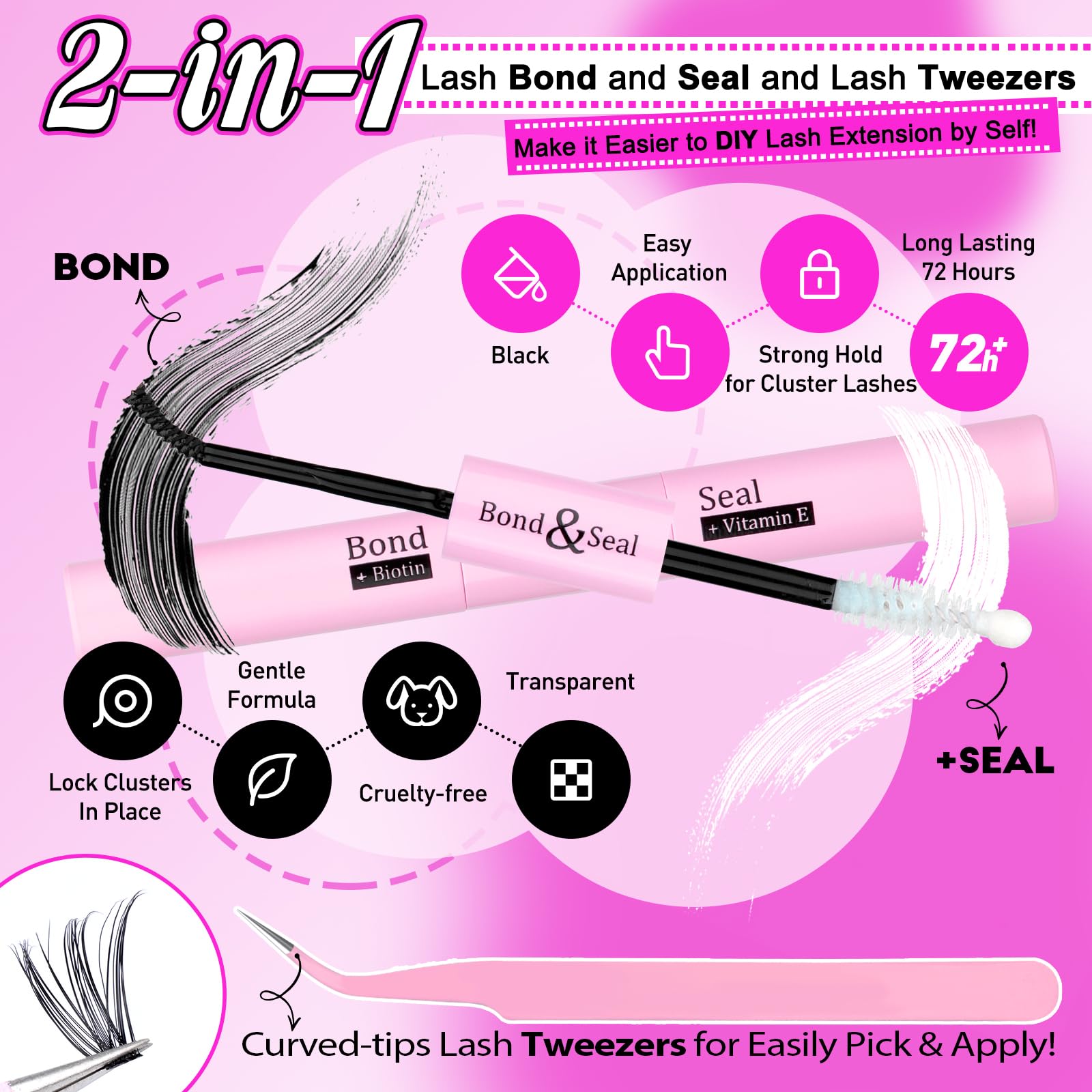 Yawamica DIY Lash Extension Kit 300pcs — At-Home Salon-Style Lashes (9-18mm, 40D/50D)