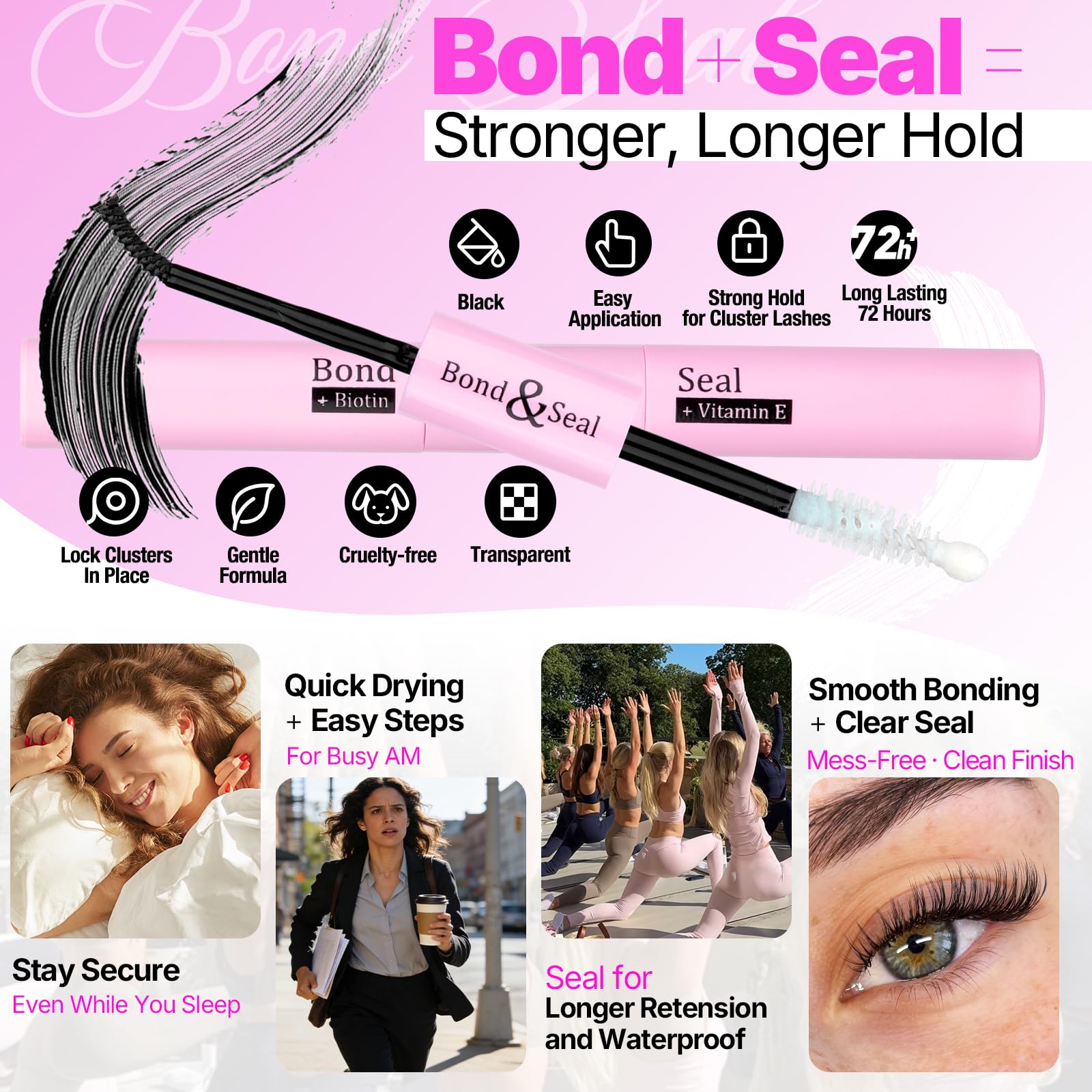 Yawamica Lash Clusters Kit 320pcs — DIY D-Curl Lashes 9-16mm with Bond, Seal & Tools