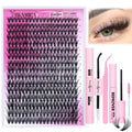 Yawamica Lash Clusters Kit 320pcs — DIY D-Curl Lashes 9-16mm with Bond, Seal & Tools