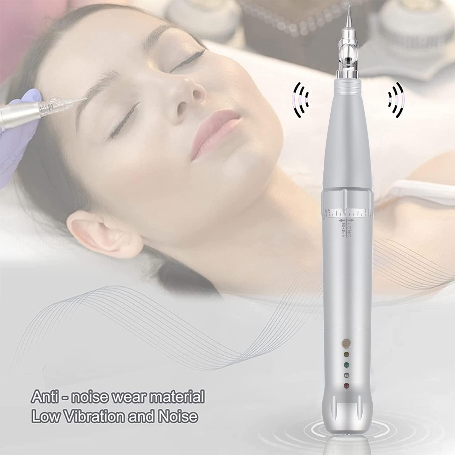 Ybeauty Permanent Eyebrow Tattoo Pen Kit – Corded Microblading Machine with 15 Cartridges