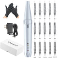 YBEAUTY Eyebrow Tattoo Wired Machine Kit – Corded Micropigmentation Pen with 15 Cartridges (Snow)