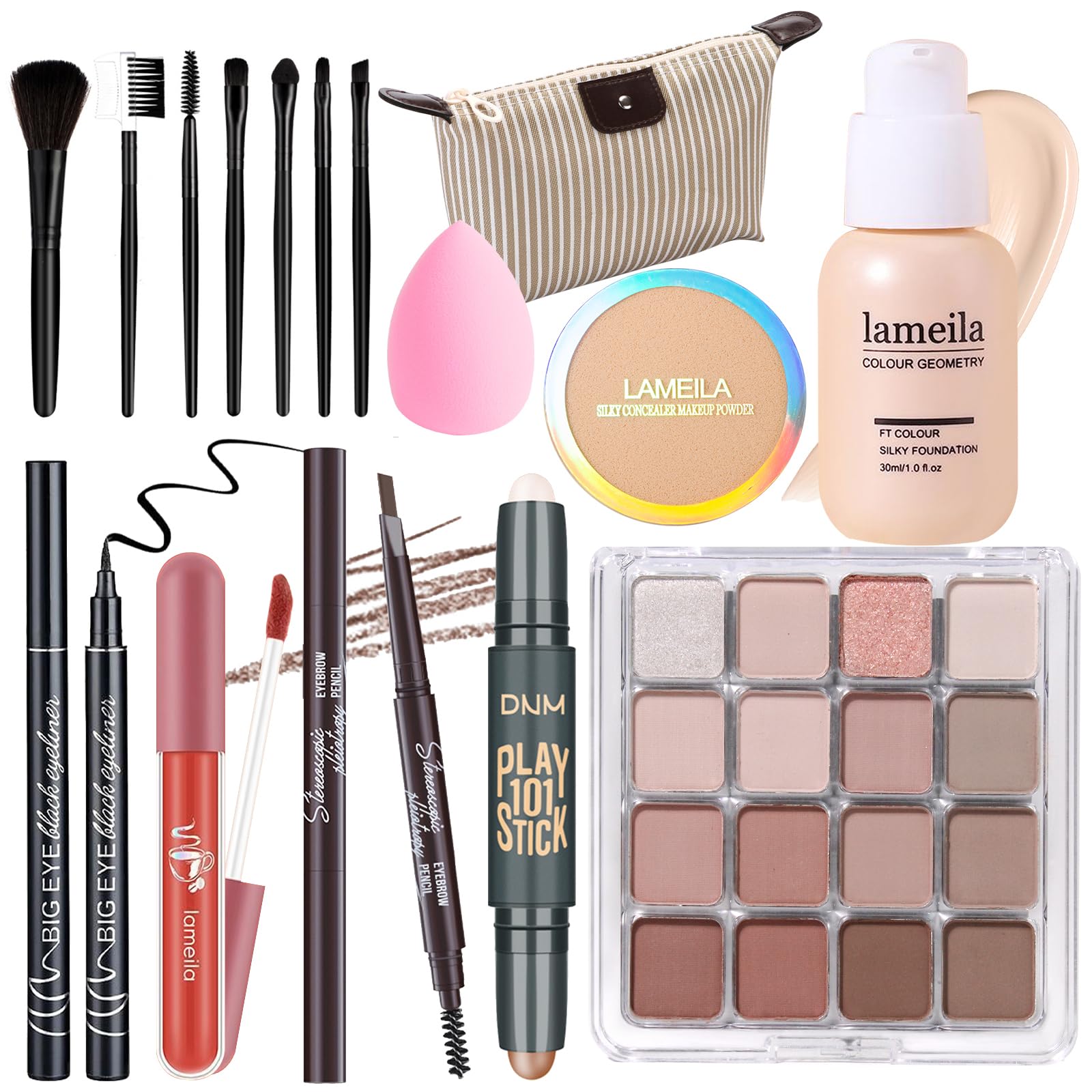 YBUETE Makeup Set Full Kit for Teens & Women | 25-Color Eyeshadow Palette + Foundation & More