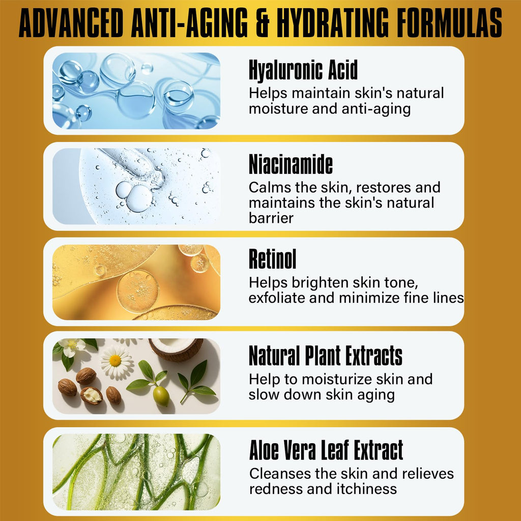YEALIR Men's Anti-Aging Skincare Kit - Retinol & Hyaluronic Acid