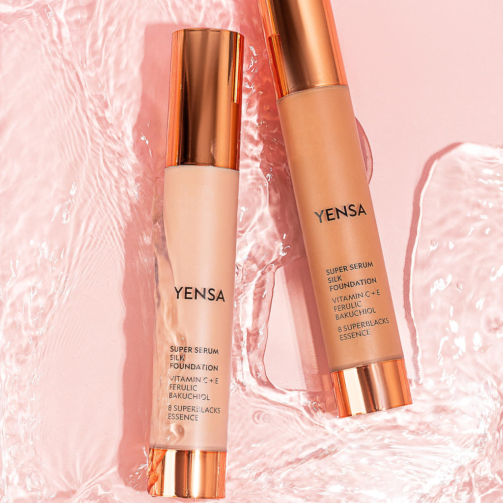 YENSA Serum Foundation Deep 3 — Super Silk Full Coverage with Peptides, Vitamin C & Ferulic Acid