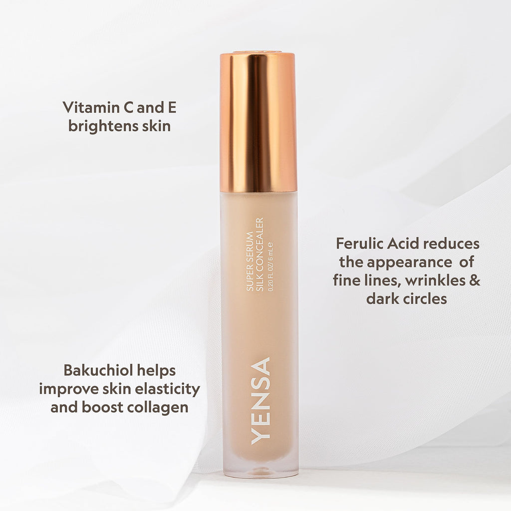 YENSA Super Serum Silk Concealer – Full Coverage Undereye + Peptide Serum (Fair 1, 0.2 oz)