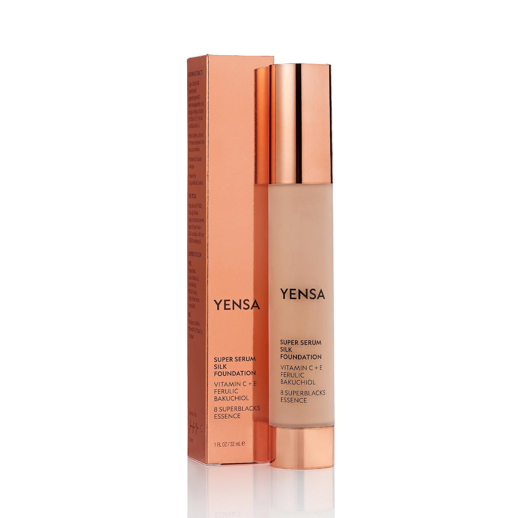 YENSA Serum Foundation Deep 3 — Super Silk Full Coverage with Peptides, Vitamin C & Ferulic Acid