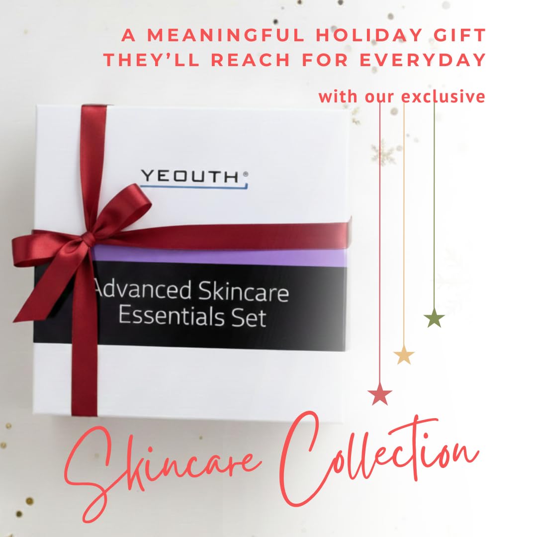 YEOUTH 6-Piece Skincare Kit: Vitamin C Cleanser, Toner, Serums, Eye Gel & Cream for Women & Men