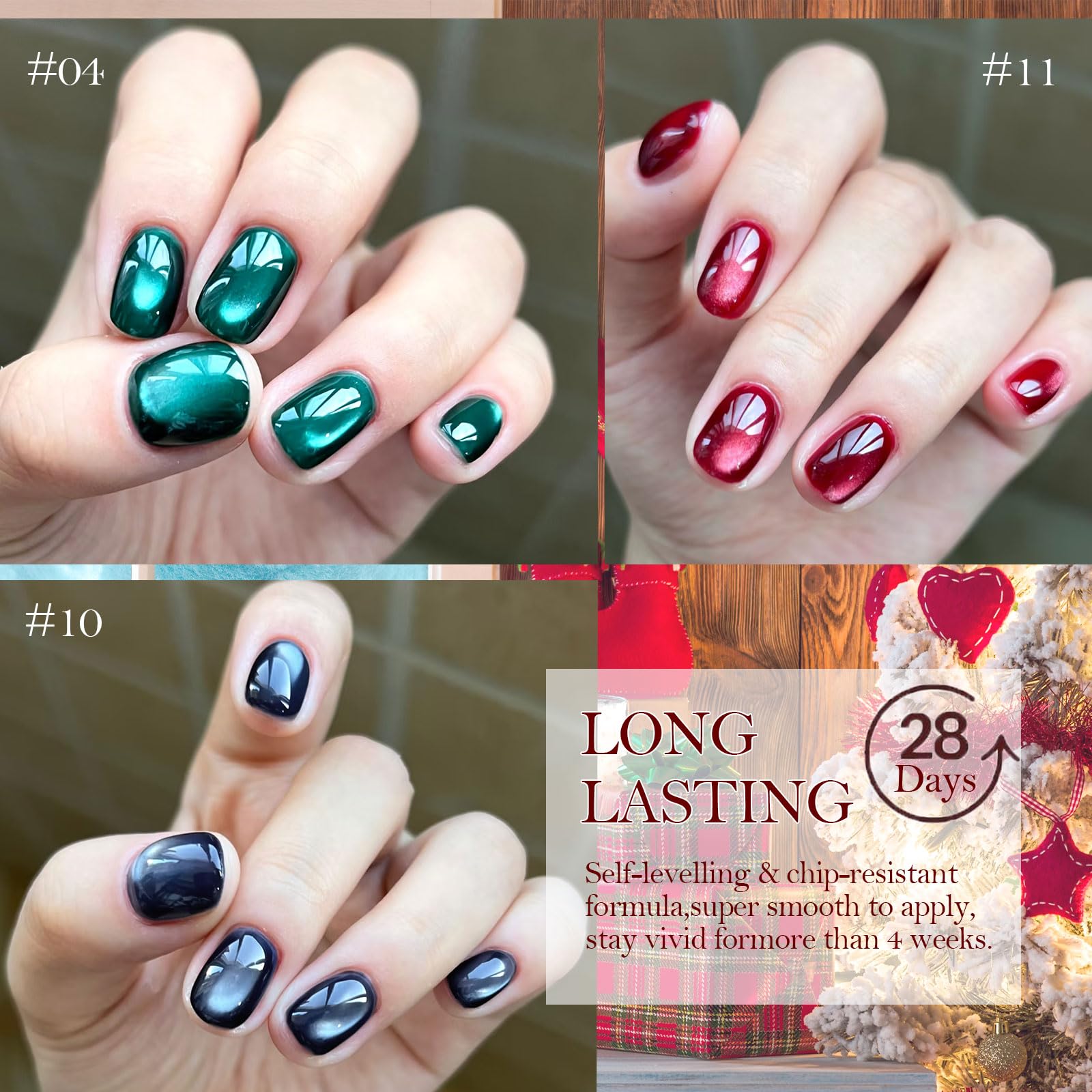 YEPYEPGO Cat Eye Gel Nail Polish Set — 12 Velvet Colors with Magnetic Stick
