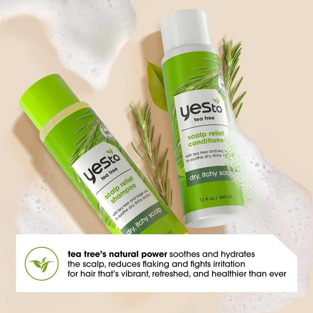 Yes To Tea Tree & Sage Oil Shampoo & Conditioner – Soothes Dry Scalp, Vegan & Cruelty-Free