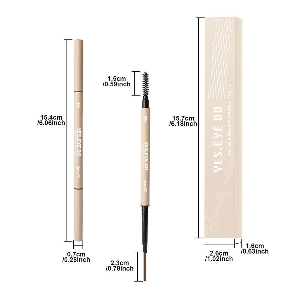 YES.EYE DO Taupe Eyebrow Pencil — Ultra-Fine, Dual-Ended, Waterproof, 8 Colors