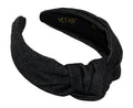YETASI Black Denim Top Knot Headband for Women – Chic, Comfortable Denim Hair Accessory