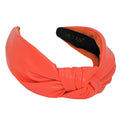 YETASI Orange Faux Leather Knotted Headband for Women – Trendy Top Knot