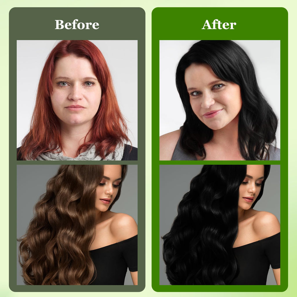 Yiciani Upgraded 10 PCS Black Hair Dye Shampoo – 4-in-1 Natural Plant Formula for Men & Women
