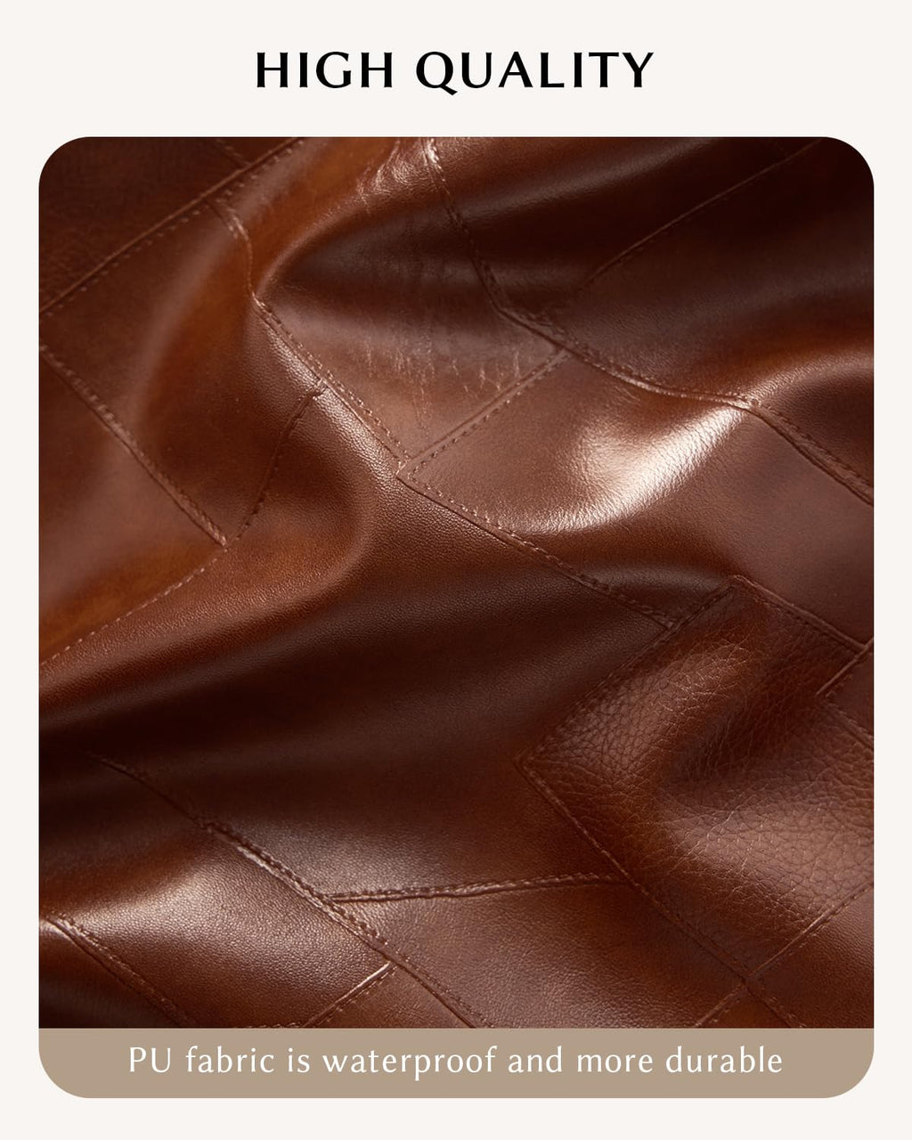 Yikisite Makeup Bag – Travel Cosmetic Organizer with Divider, Waterproof PU Leather Brown
