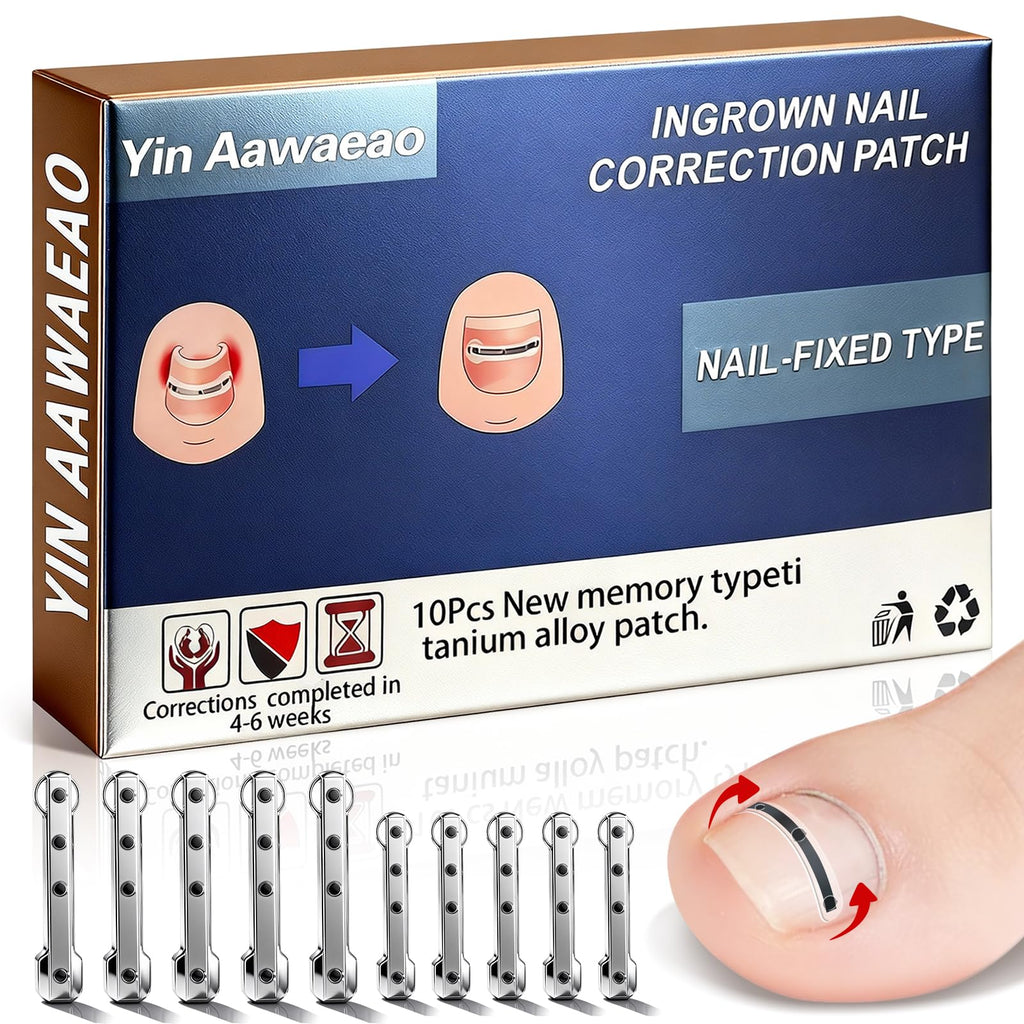 Yin Aawaeao Titanium Alloy Ingrown Toenail Treatment — Waterproof Patch Kit for Curved Nails