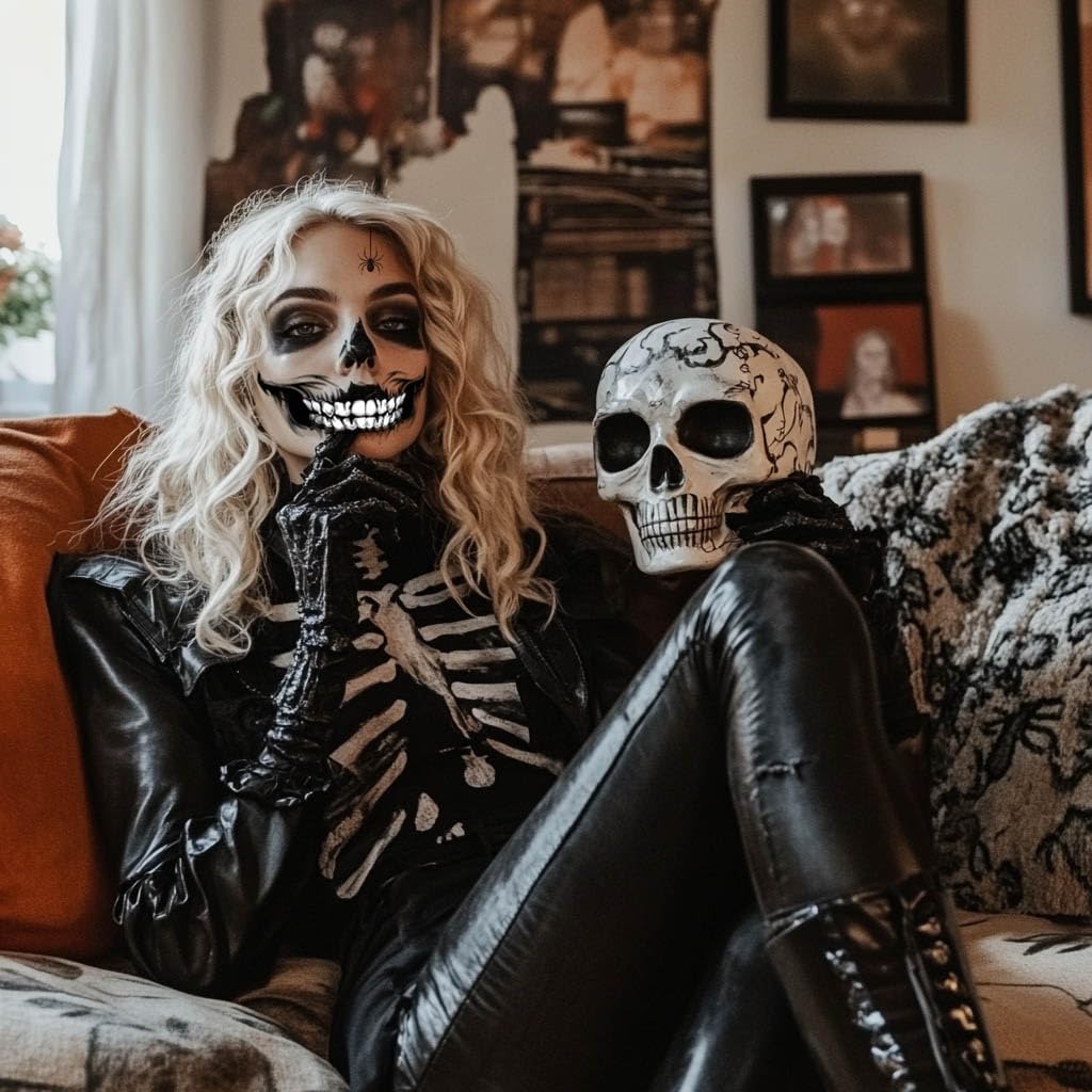 Yitla 10Pcs Halloween Tattoos – Ghost Face & Skeleton Temporary Stickers for Men & Women