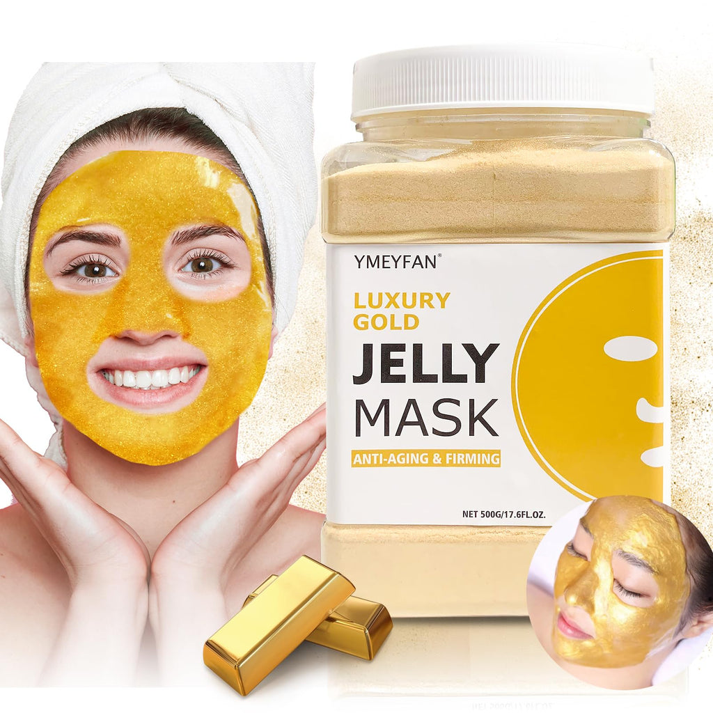 YMEYFAN 24K Gold Jelly Mask Powder – Anti-Aging, Firming & Hydrating Gel Peel for Spa & Home