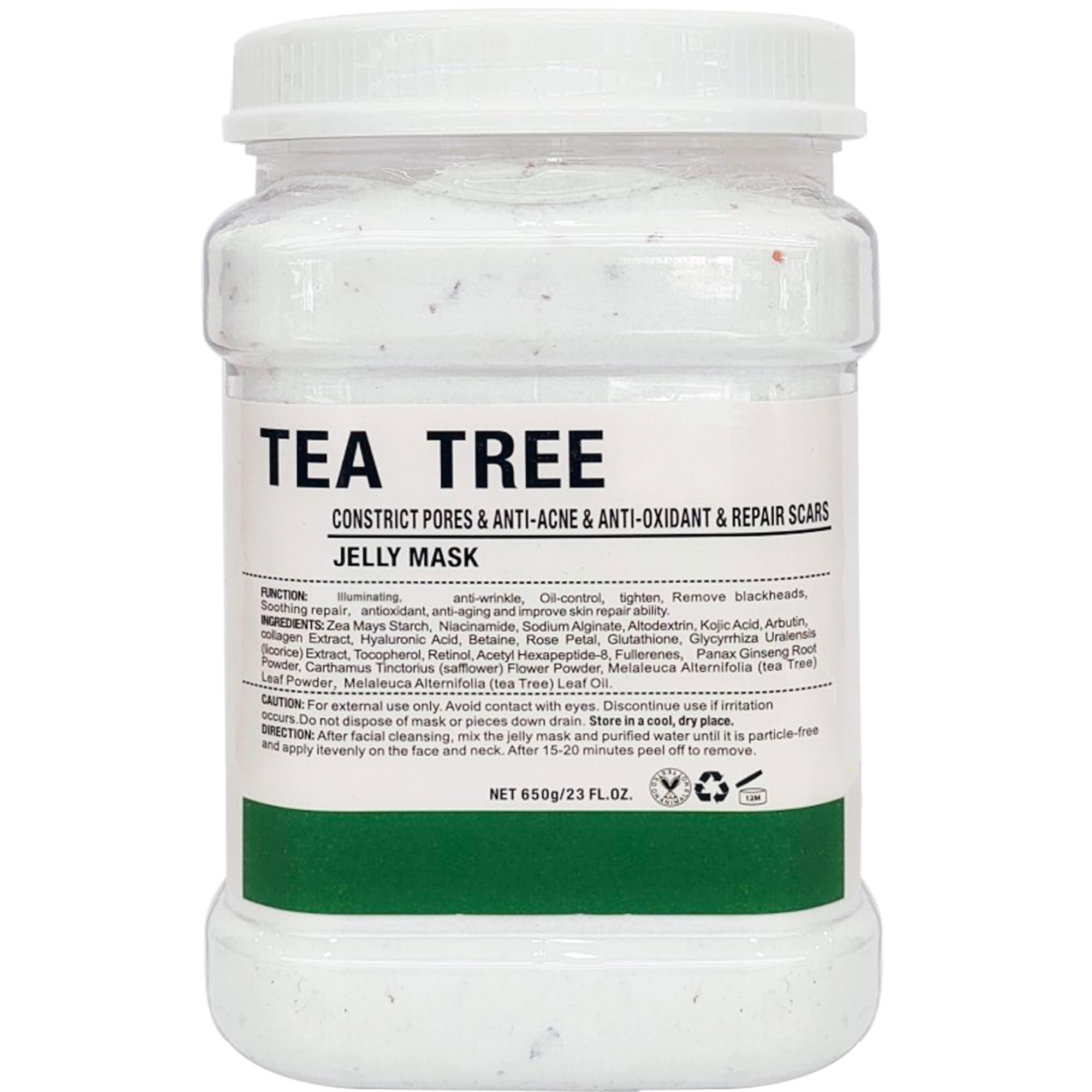 YMEYFAN Tea Tree Jelly Mask Powder - Hydrating Peel-Off Facial Mask, 23 fl oz