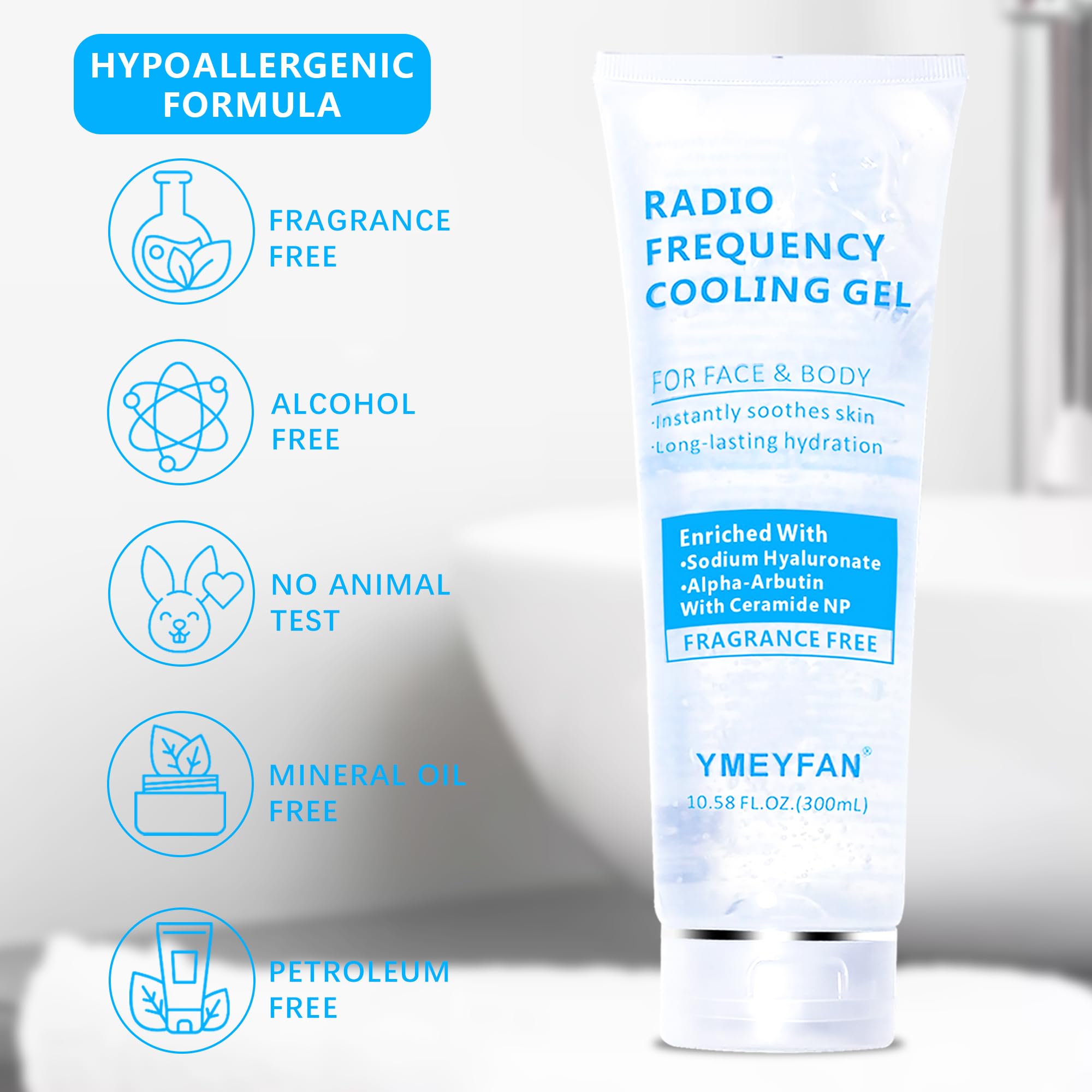 YMEYFAN Conductive Gel for Microcurrent & RF Facial Devices – Fragrance-Free Hydrating Primer (900ml)