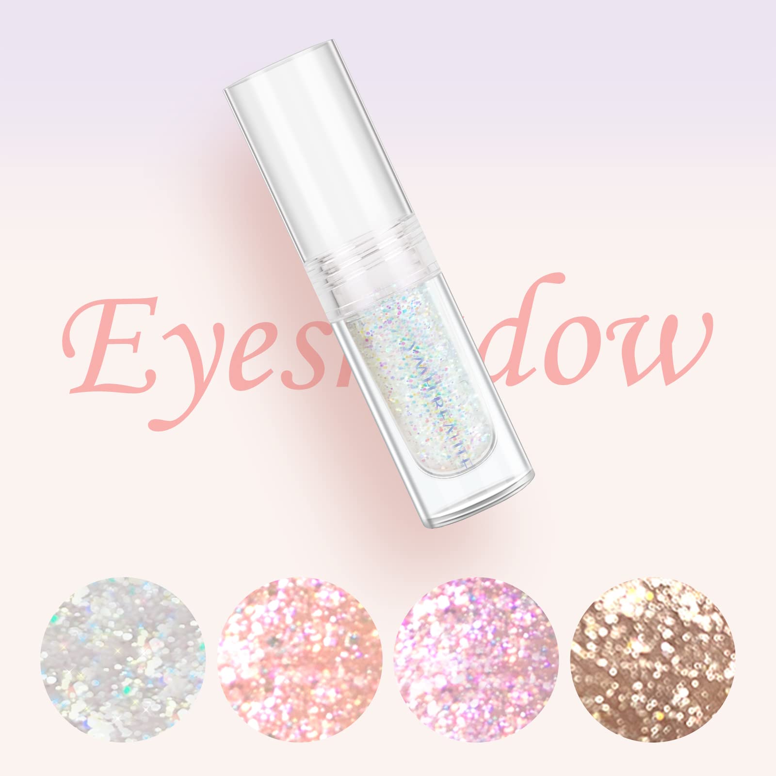 YMH BEAUTE Liquid Glitter Eyeshadow 01 - Pigmented, Quick-Drying, Long-Lasting, Four Color Options