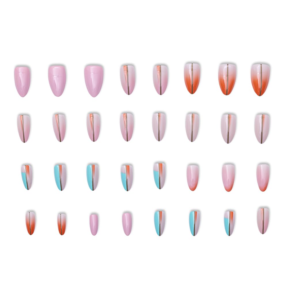 YN Young Nails Lunar Pop Press-On Nails - Glue-On Kit for Women, Medium Oval