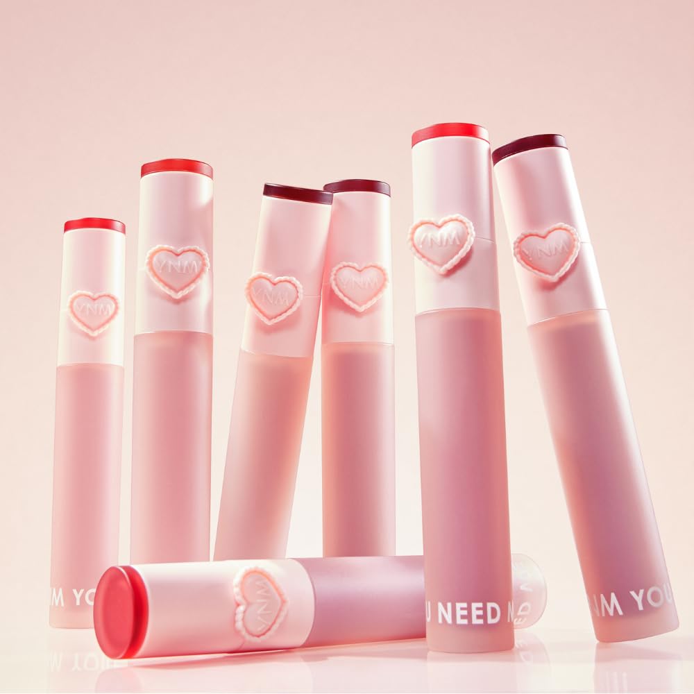 YNM Matte Veil Tint Rose Veil – Long-Lasting K-Beauty Lip Tint with Built-In Silicone Brush