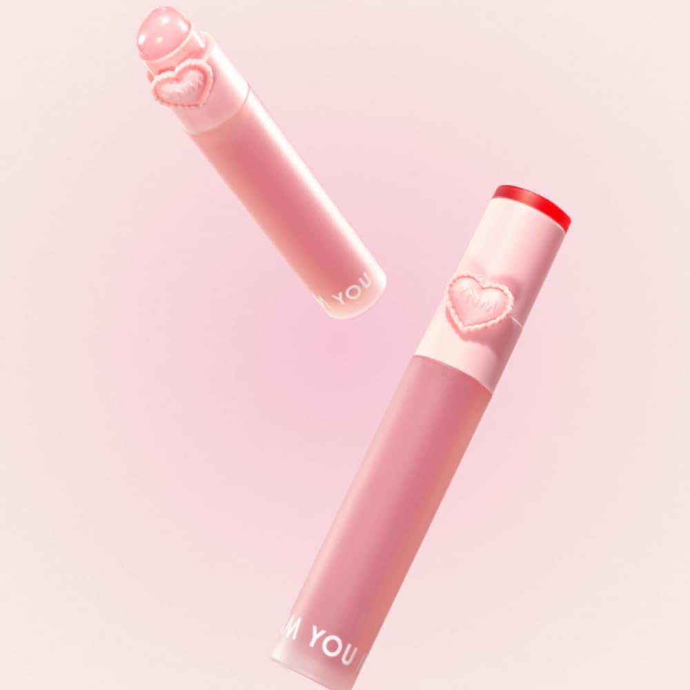 YNM Matte Veil Tint Rose Veil – Long-Lasting K-Beauty Lip Tint with Built-In Silicone Brush