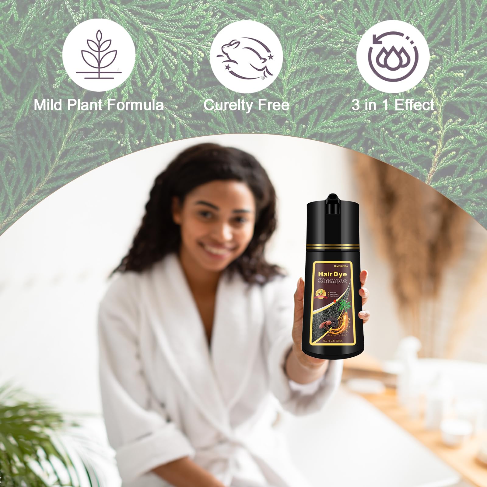 Yocisku Hair Dye Shampoo - Gray Coverage (Dark Brown)