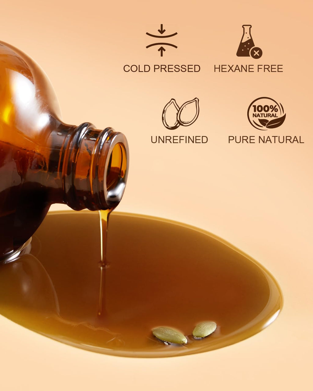 Yoken Pumpkin Seed Oil for Hair & Scalp Care – Cold-Pressed, Hexane-Free, 16 fl oz