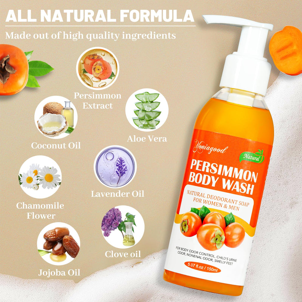 2-Pack Persimmon Body Wash for Odor Control | Yoniagood