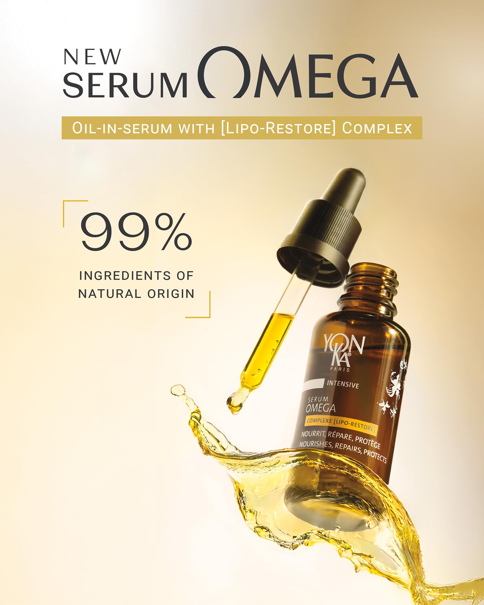 YONKA PARIS Serum Omega – Oil-in-Serum for Dry & Sensitive Skin | Omegas 3,6,9 | Made in France