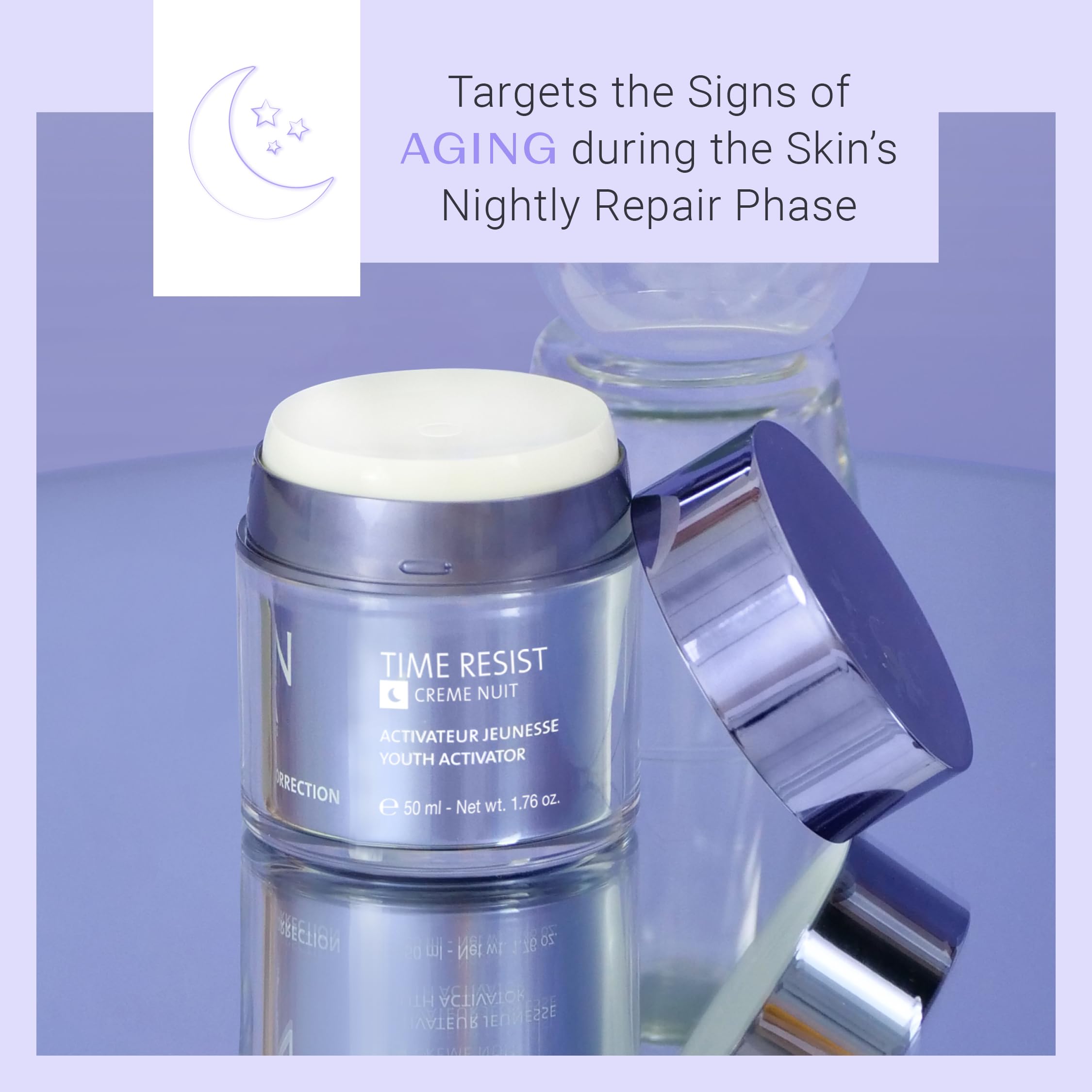 Yonka Time Resist Nuit – Anti-Aging Night Cream with Youth Activating Complex & Shea Butter | Paraben-Free | 1.76 oz