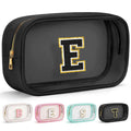 YOOLIFE Initial Clear Makeup Bag – Travel Toiletry Organizer for Women