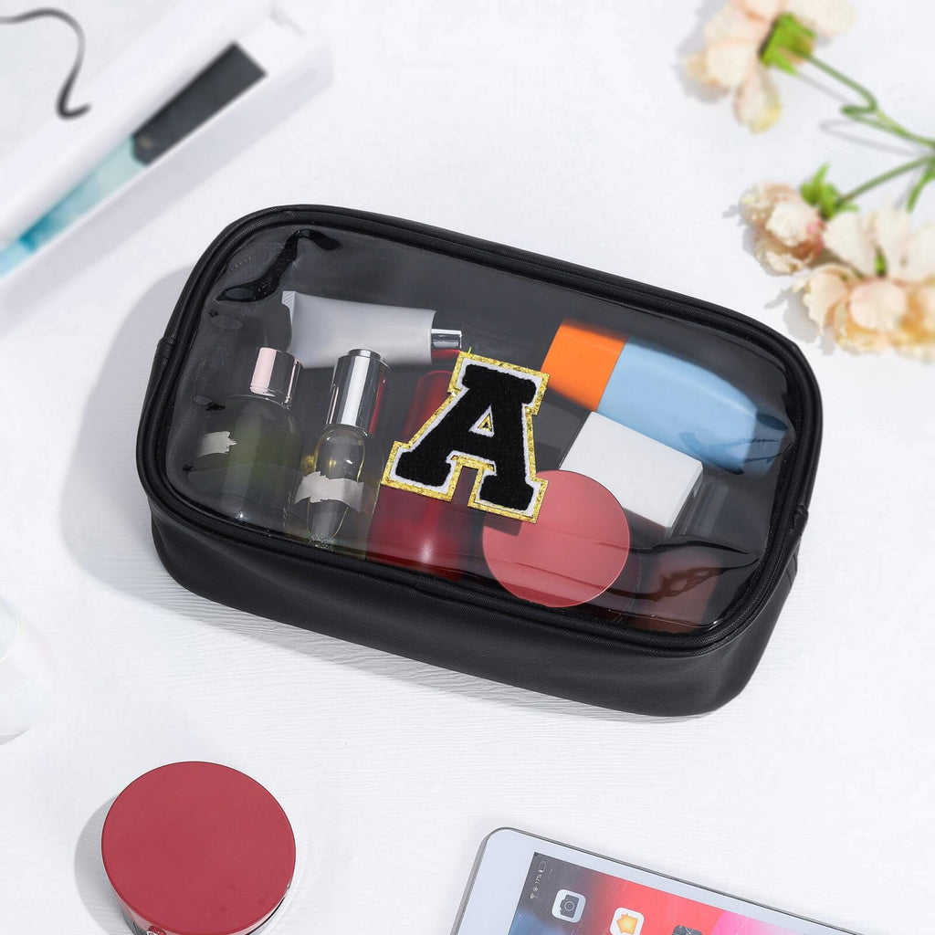 YOOLIFE Initial Clear Makeup Bag – Travel Toiletry Organizer for Women