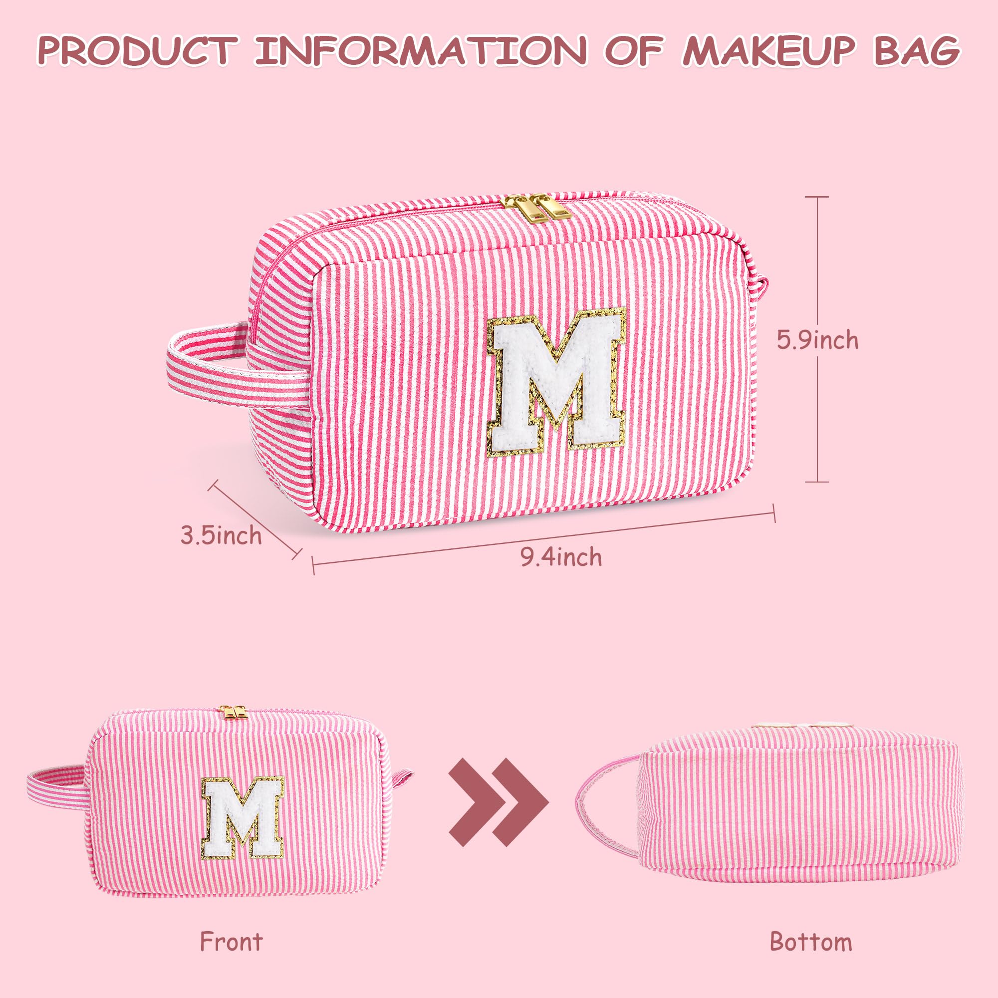 YOOLIFE Bridal Shower Gifts — 2-Pack Initial Purple Bridesmaid Makeup Bags