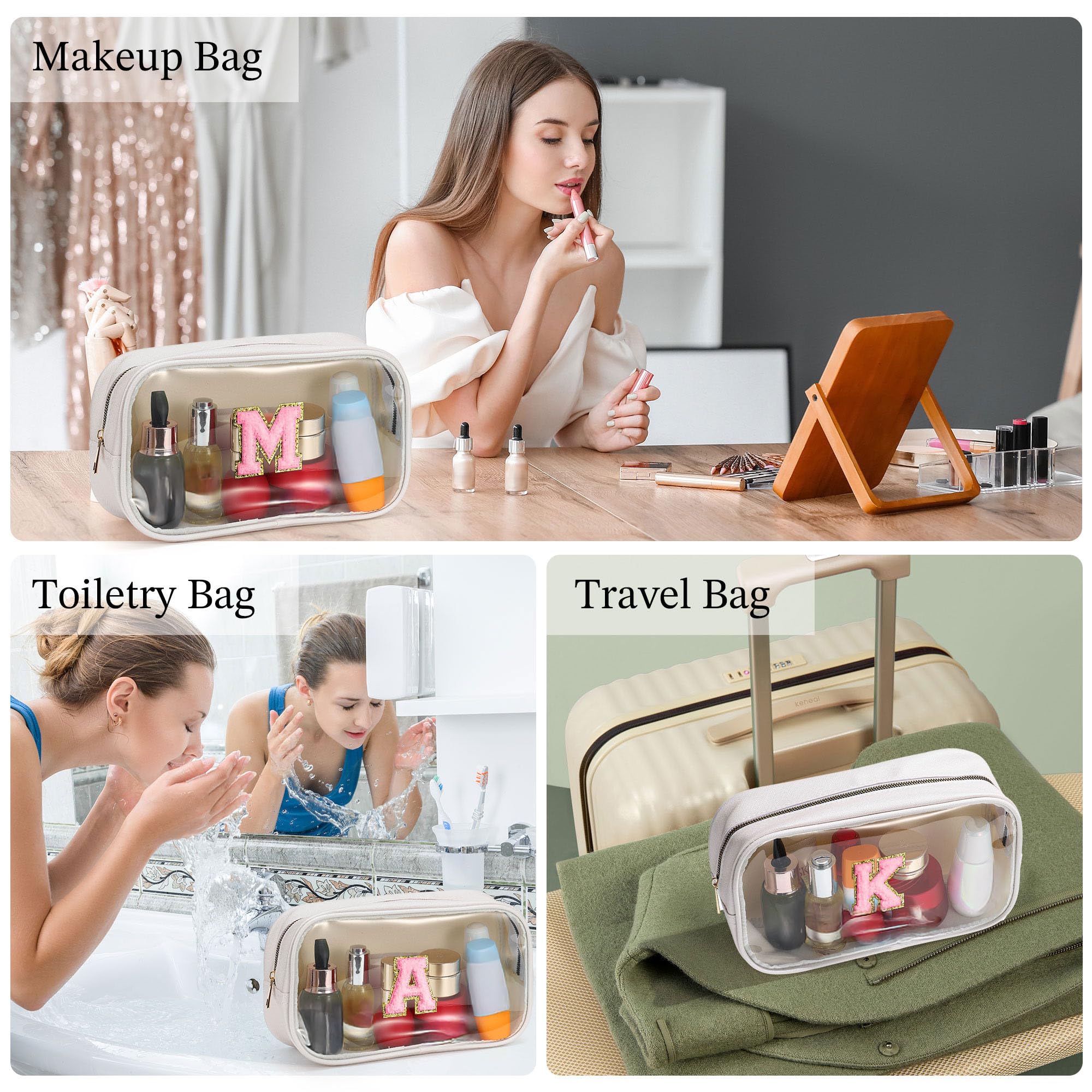 YOOLIFE Clear Travel Makeup Bag for Kids – Gift-Ready Cosmetic Bag for Girls