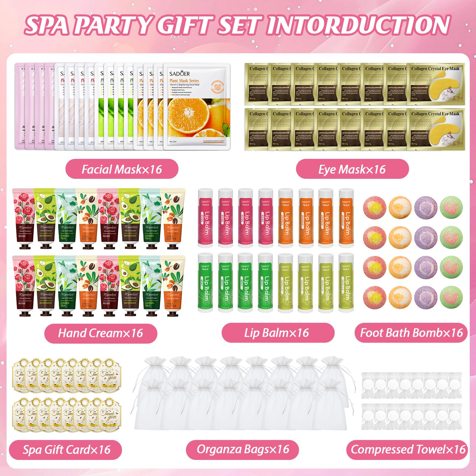 Yopela 128-Piece Spa Party Kit for Girls – Gift-Ready At-Home Pampering