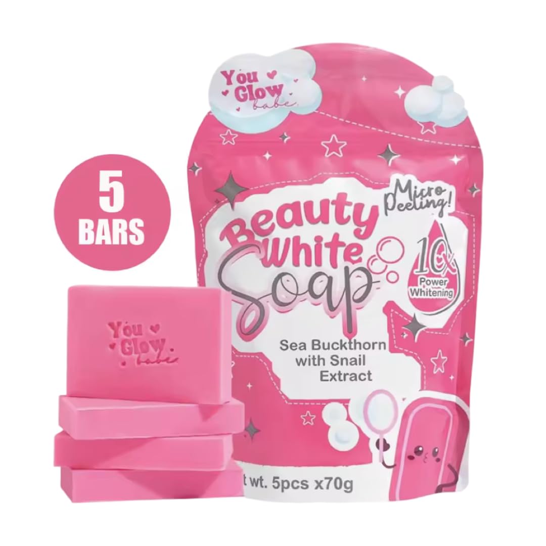5 Bars You Glow Babe Beauty White Soap with Sea Buckthorn & Snail Extract – 70g Each
