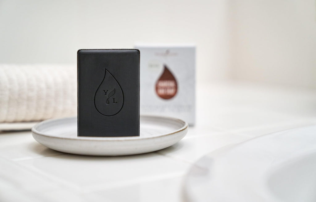 Young Living Charcoal Bar Soap - 3 oz for Acne-Prone & Oily Skin with Orange Blossom