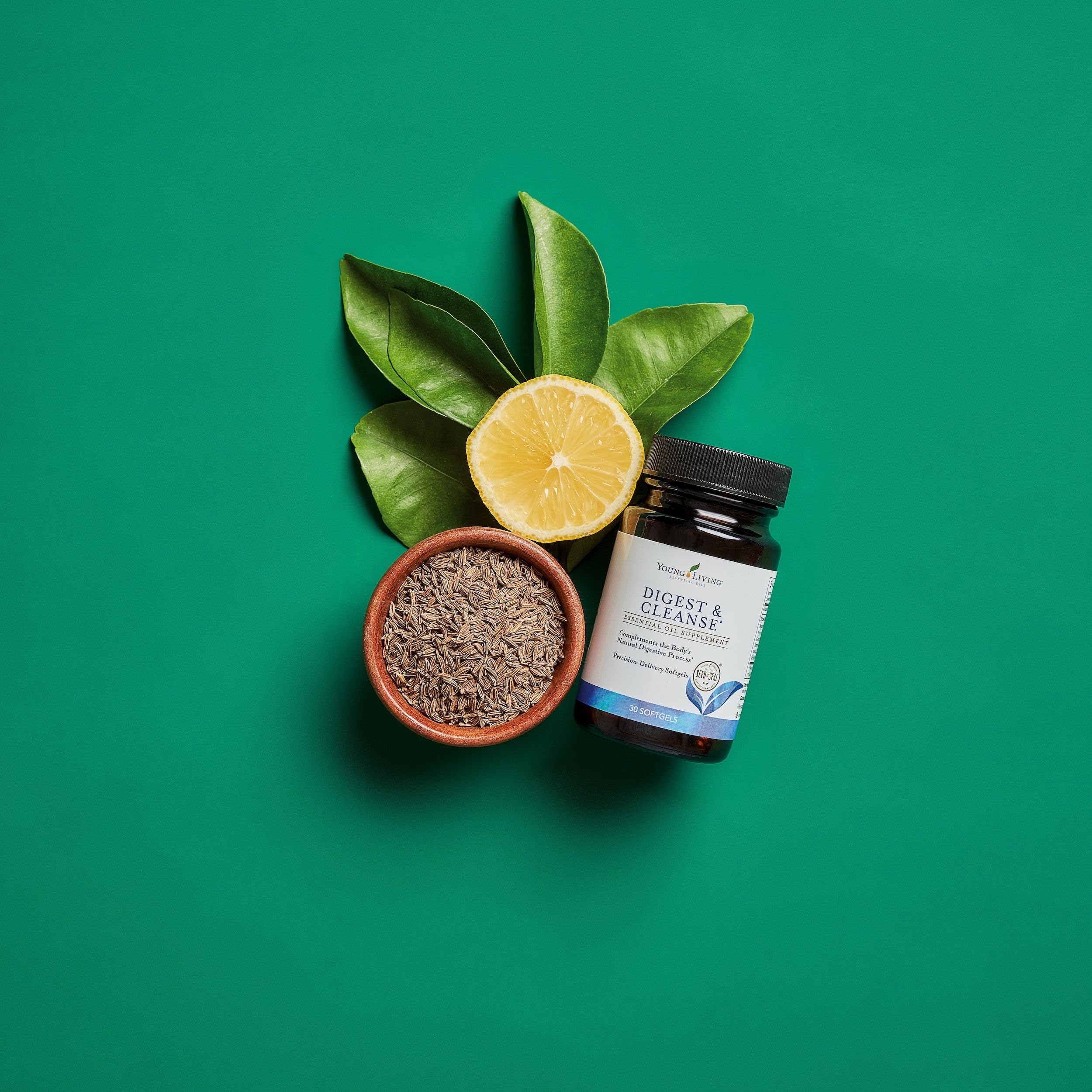 Young Living Digest & Cleanse: Premium Herbal Digestive Support Capsules