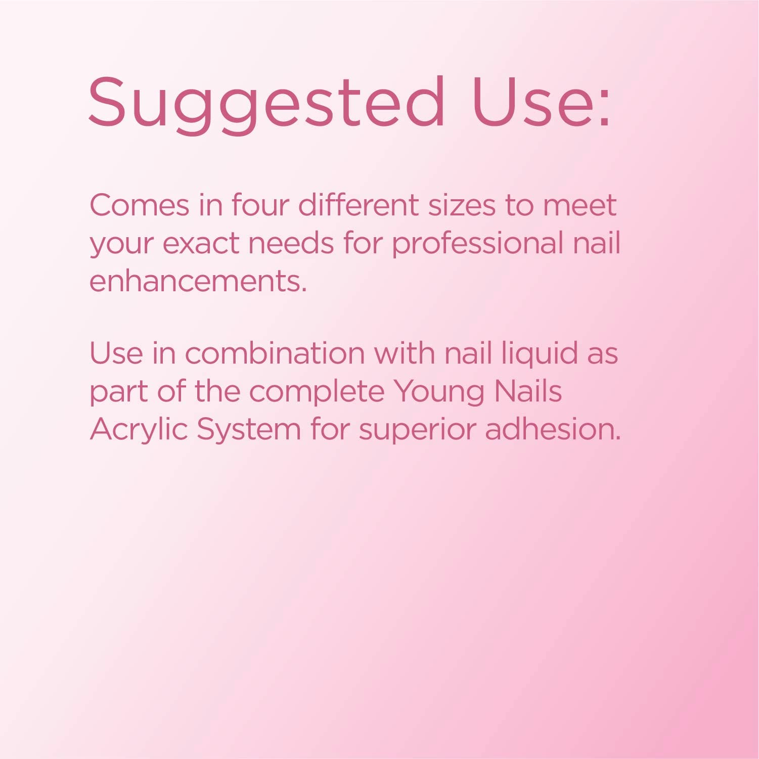 Young Nails Acrylic Speed Powder – Self-Leveling, 60-Second Set, Clear/Nude/Pink/White, 2268g
