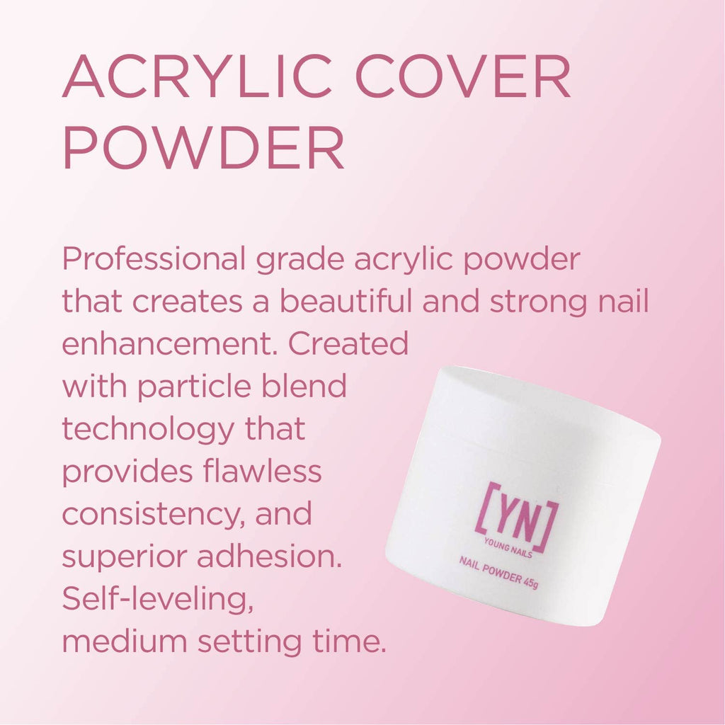 Young Nails Acrylic Cover Powder Earth – 45g | Self-Leveling, Professional Nail Enhancement