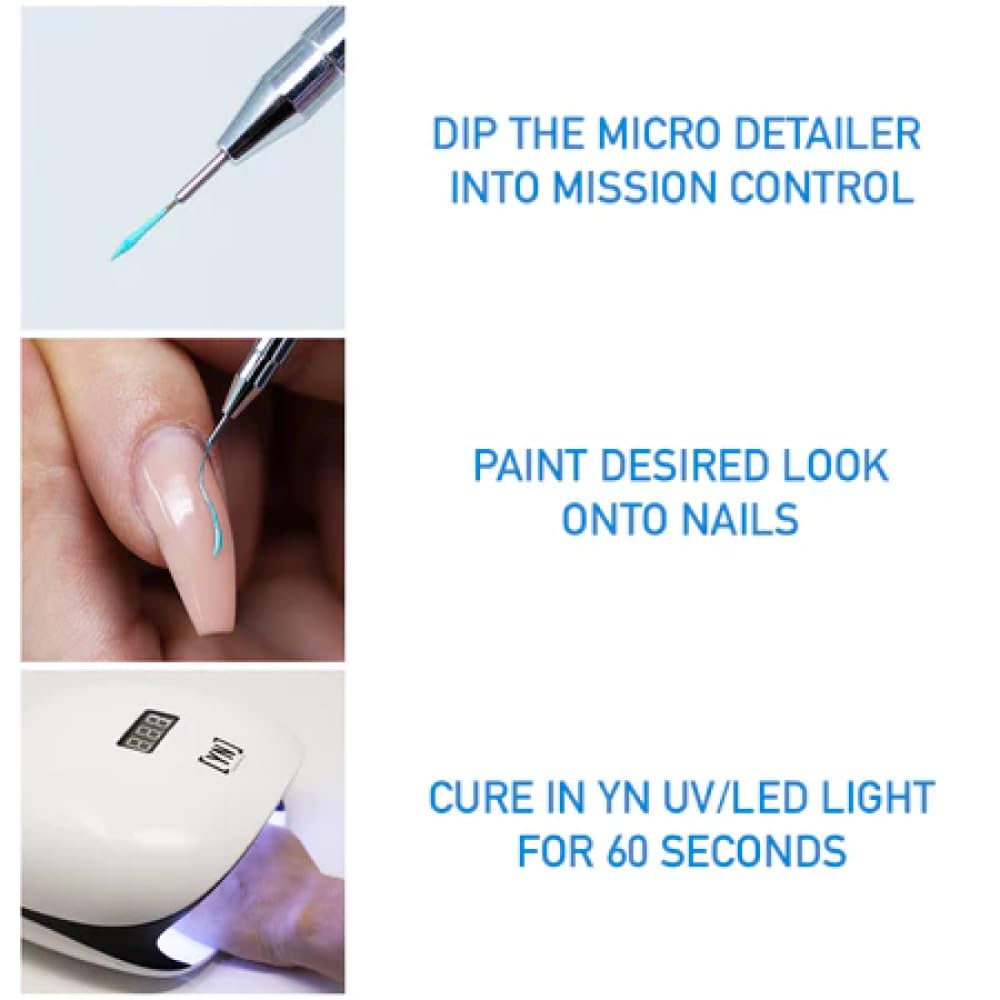 Young Nails Mission Control Gel Paint for Nail Art – Precision Gel Liner, 14 Rich Colors, 60s UV/LED Cure, 5g