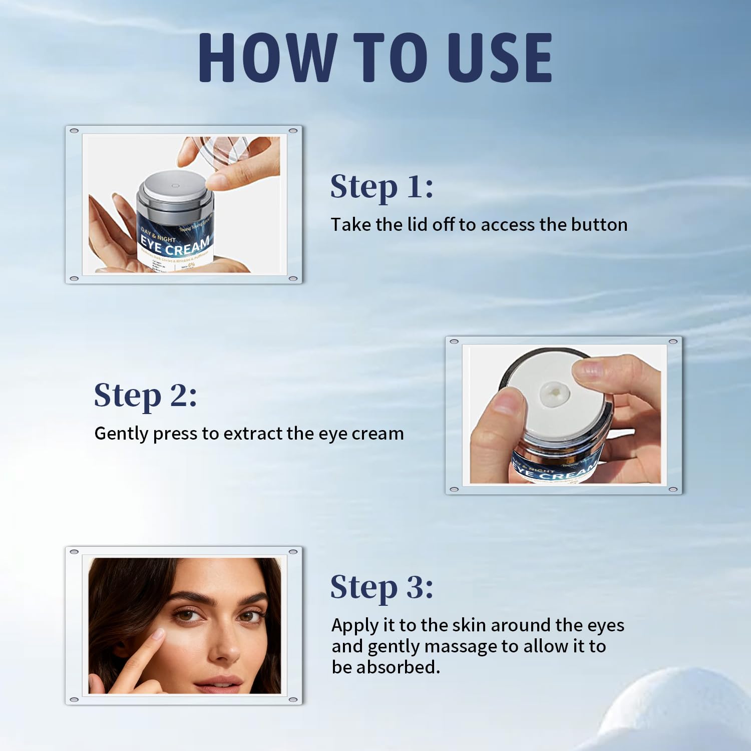 YOUNGYOUNGLOVE Day & Night Eye Cream - 6% Caffeine, Retinol, Niacinamide, Collagen