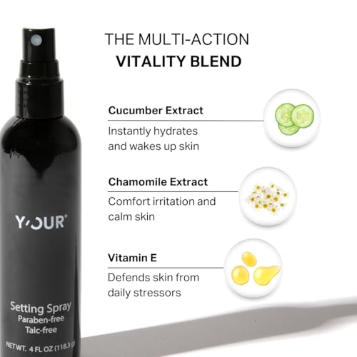 Y'OUR Silk Setting Spray: 16HR+ Makeup Lock | Alcohol-Free, Vegan Hydrating Finishing Mist