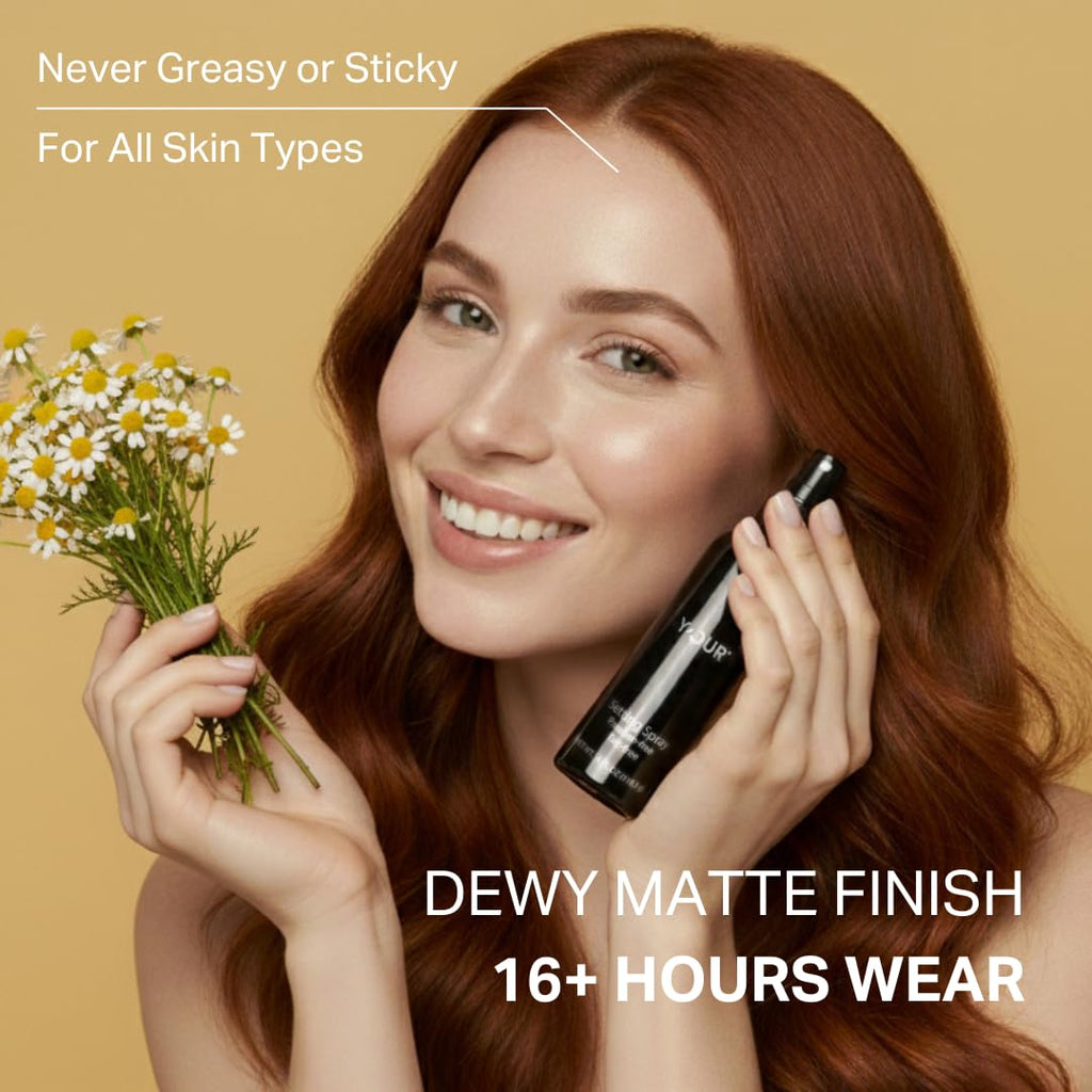 Y'OUR Silk Setting Spray: 16HR+ Makeup Lock | Alcohol-Free, Vegan Hydrating Finishing Mist