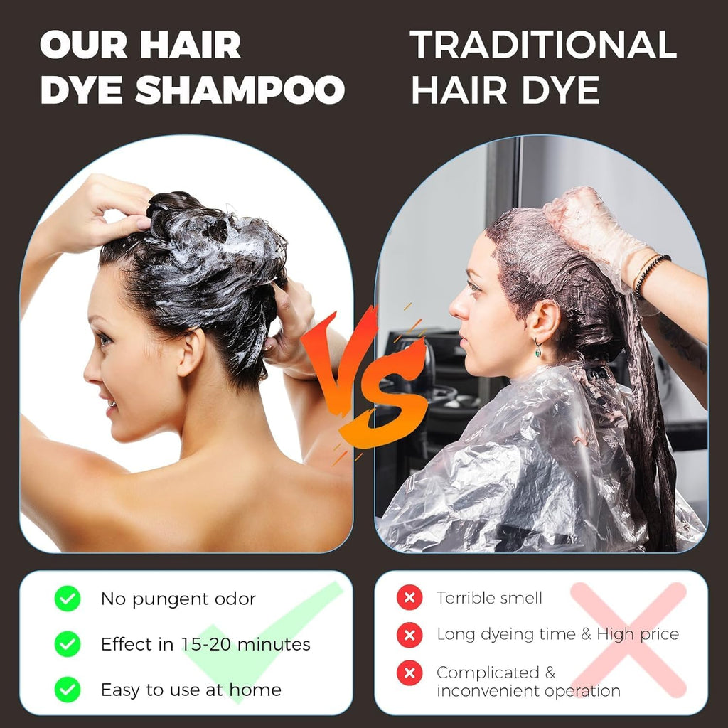 YOURTONE Dark Brown Hair Dye Shampoo 3-in-1 | Ammonia-Free Gray Coverage 16.9 fl oz