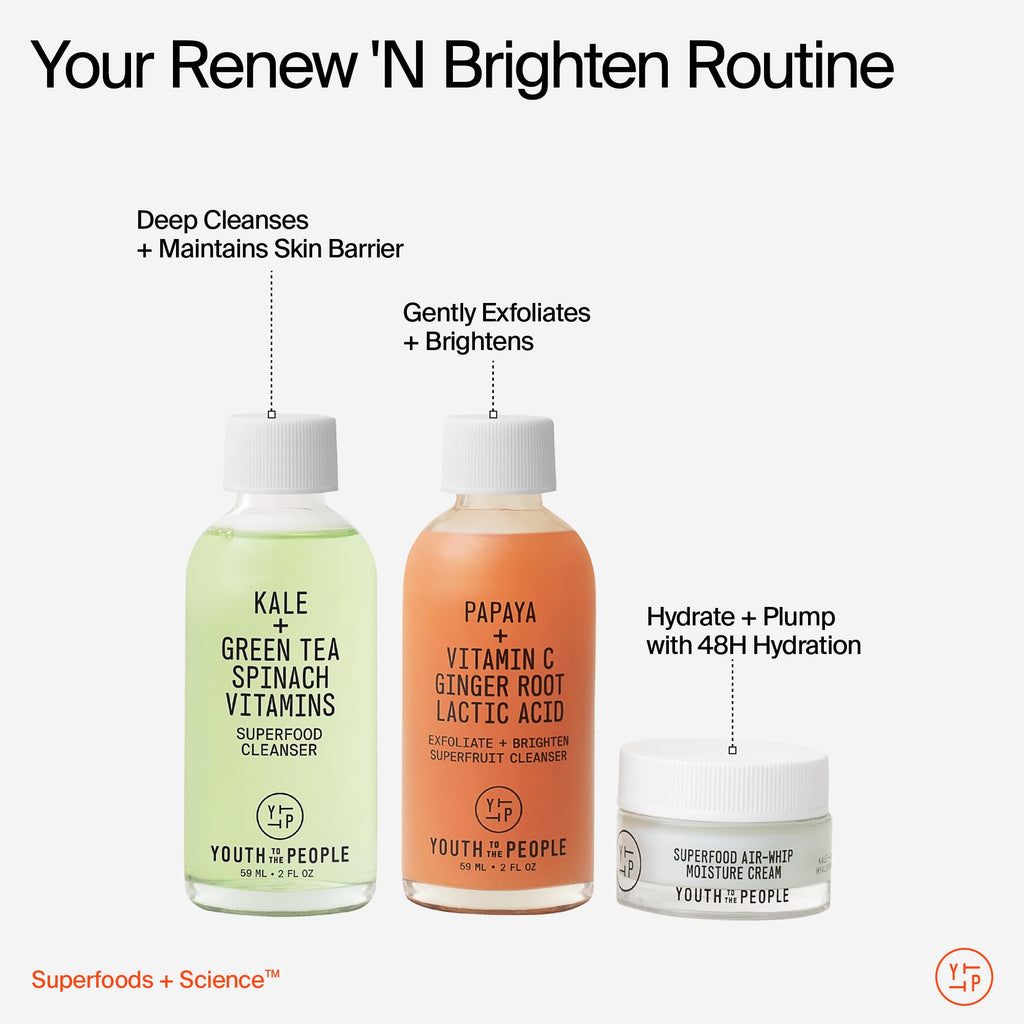 Youth To The People Renew N Brighten Skincare Giftset – Travel Mini 3-Pc Set